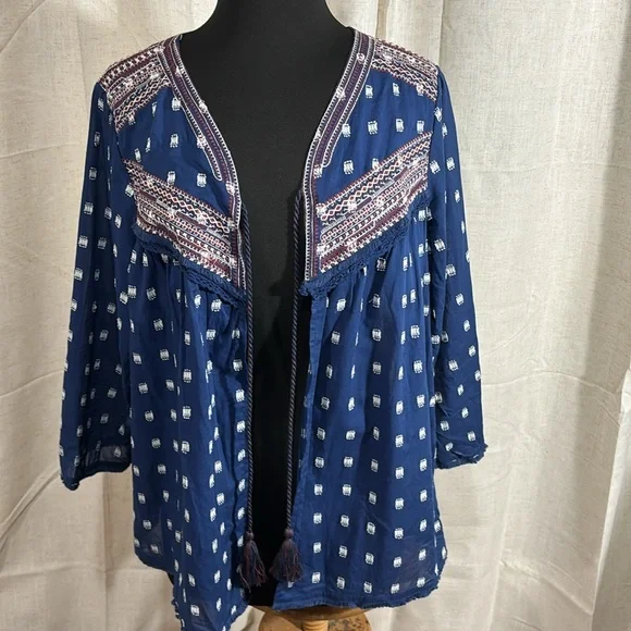 Knox Rose Embroidered Bohemian Kimono - Picture 6 of 8